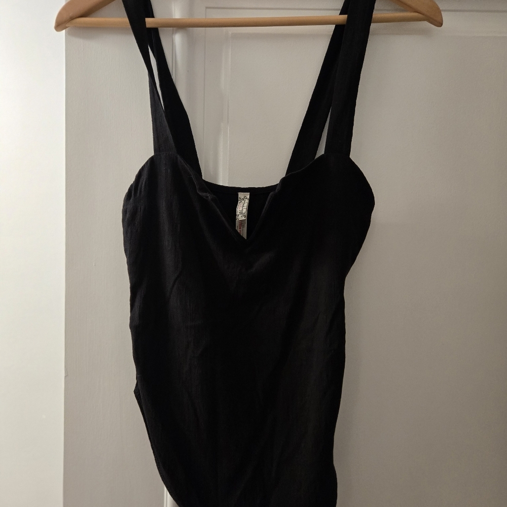 Black Sleeveless Bustier Bodysuit